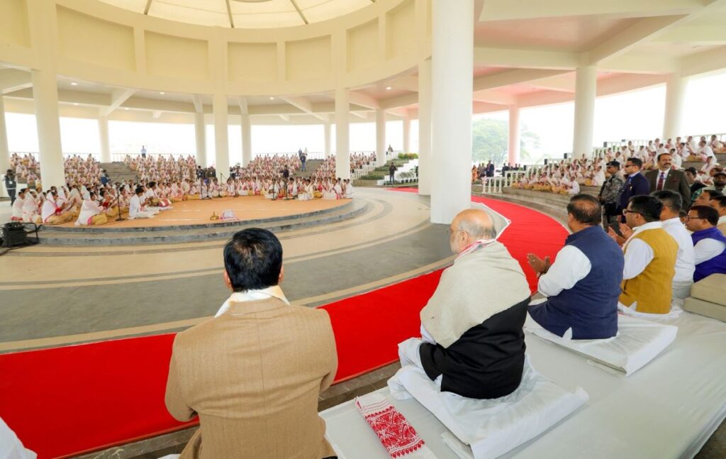 Amit Shah speaking on Batadrava Than redevelopment at Mahapurush Srimanta Sankardev’s birthplace in Assam